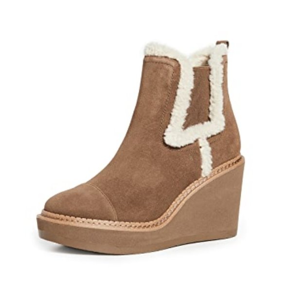 SAM EDELMAN Suede Wedge Boots - Picture 1 of 9